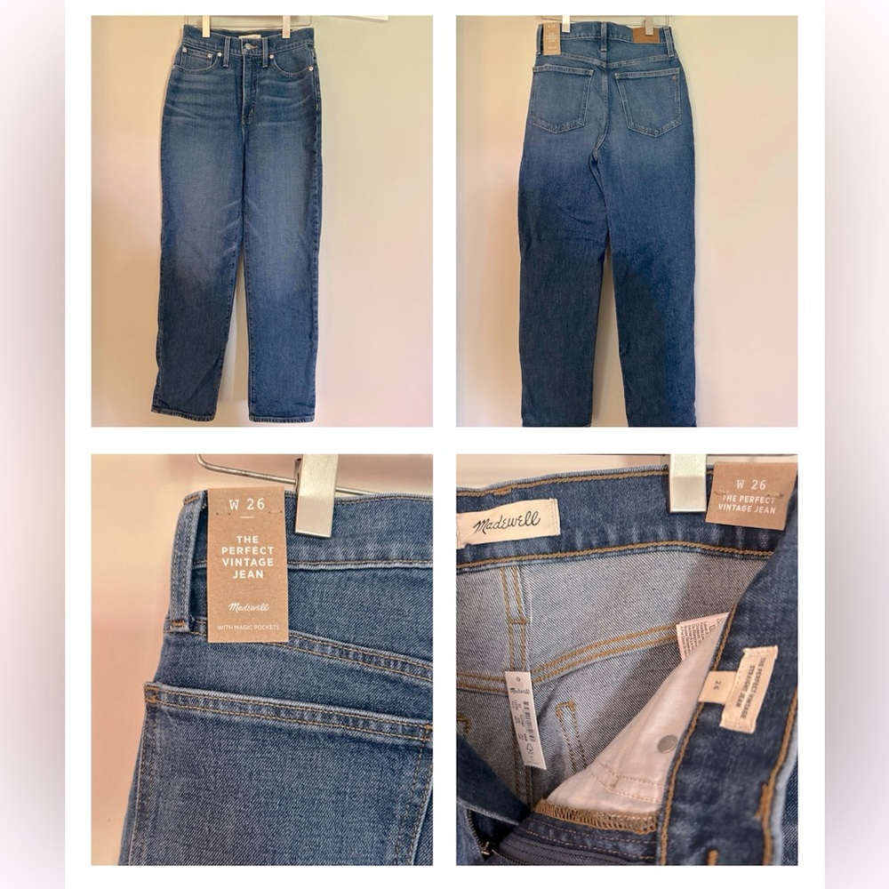 Madewell The Perfect Vintage Jean in Finney Wash, Size 26, NWT